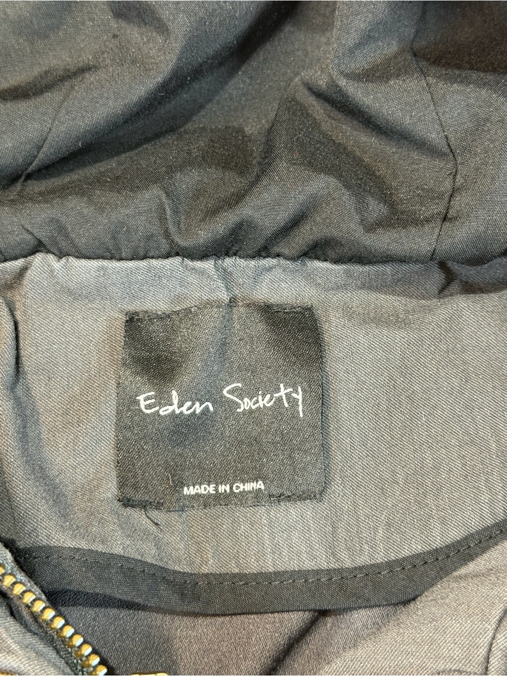 Eden Society Hooded Utility Jacket in Charcoal - Picture 3 of 11